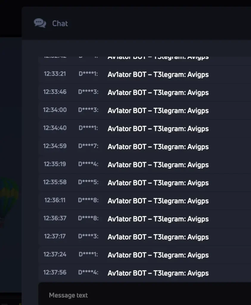 Chat feature Jet X game