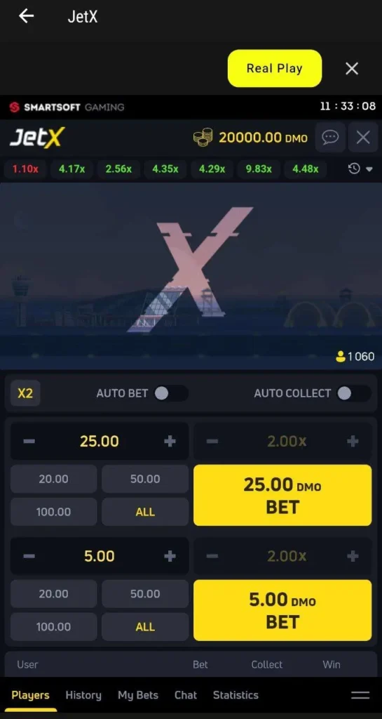 JetX bets